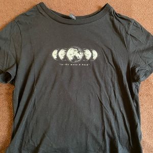 H&M Divided Moon Black Crop Top